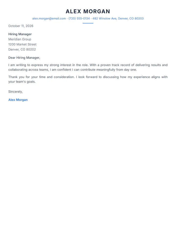 Steel Monospace cover letter template preview